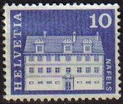 z vendido Suiza 1968 Michel 884 Sello Arquitectura Edificios Nafels Yv816 Switzerland Suisse 